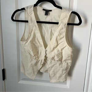 NWOT F21 Cream Button-Down Women's Blouse - M